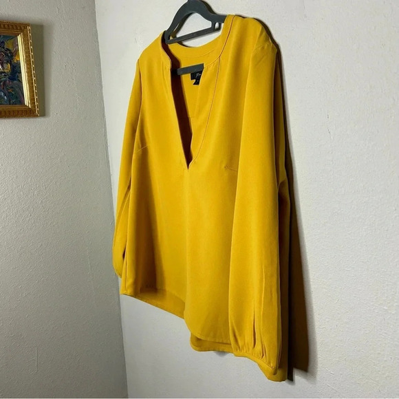 J. Crew Mustard Yellow Blouse 3/4 Sleeves Size Medium - Picture 6 of 6